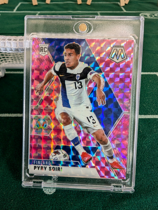 2021 Panini Mosaic UEFA EURO Pink Mosaic Prizm Pyry Soiri Rookie Finland #44