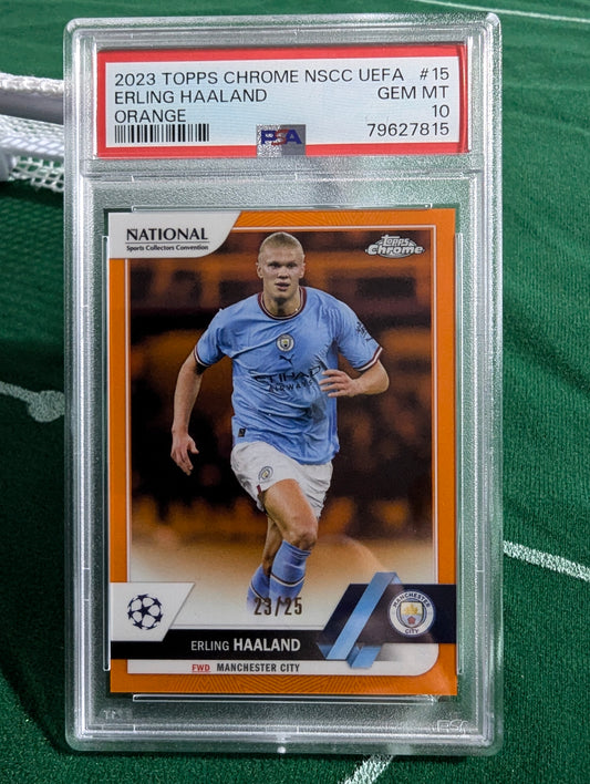 TOPPS CHROME NSCC UEFA 22-23 ERLING HAALAND MANCHESTER CITY - PSA 10 010/25