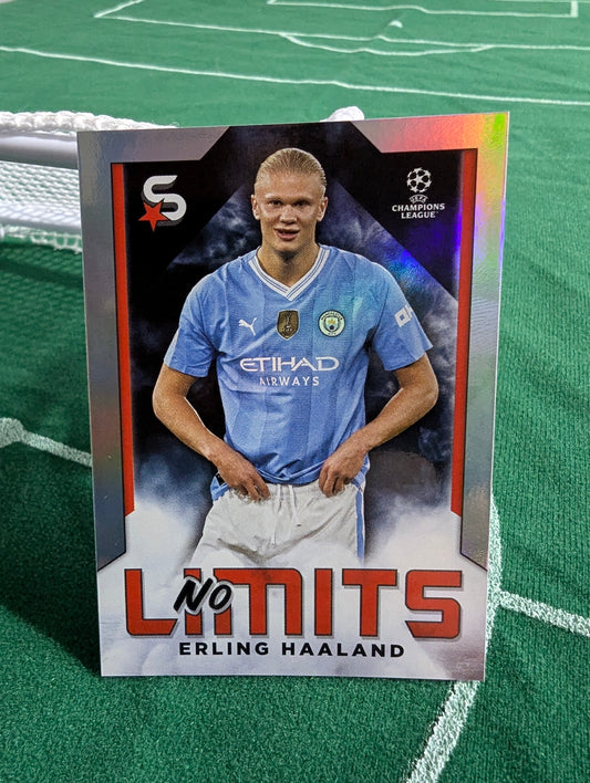 ERLING HAALAND Manchester City No Limits 2023-24 Topps UEFA Superstars