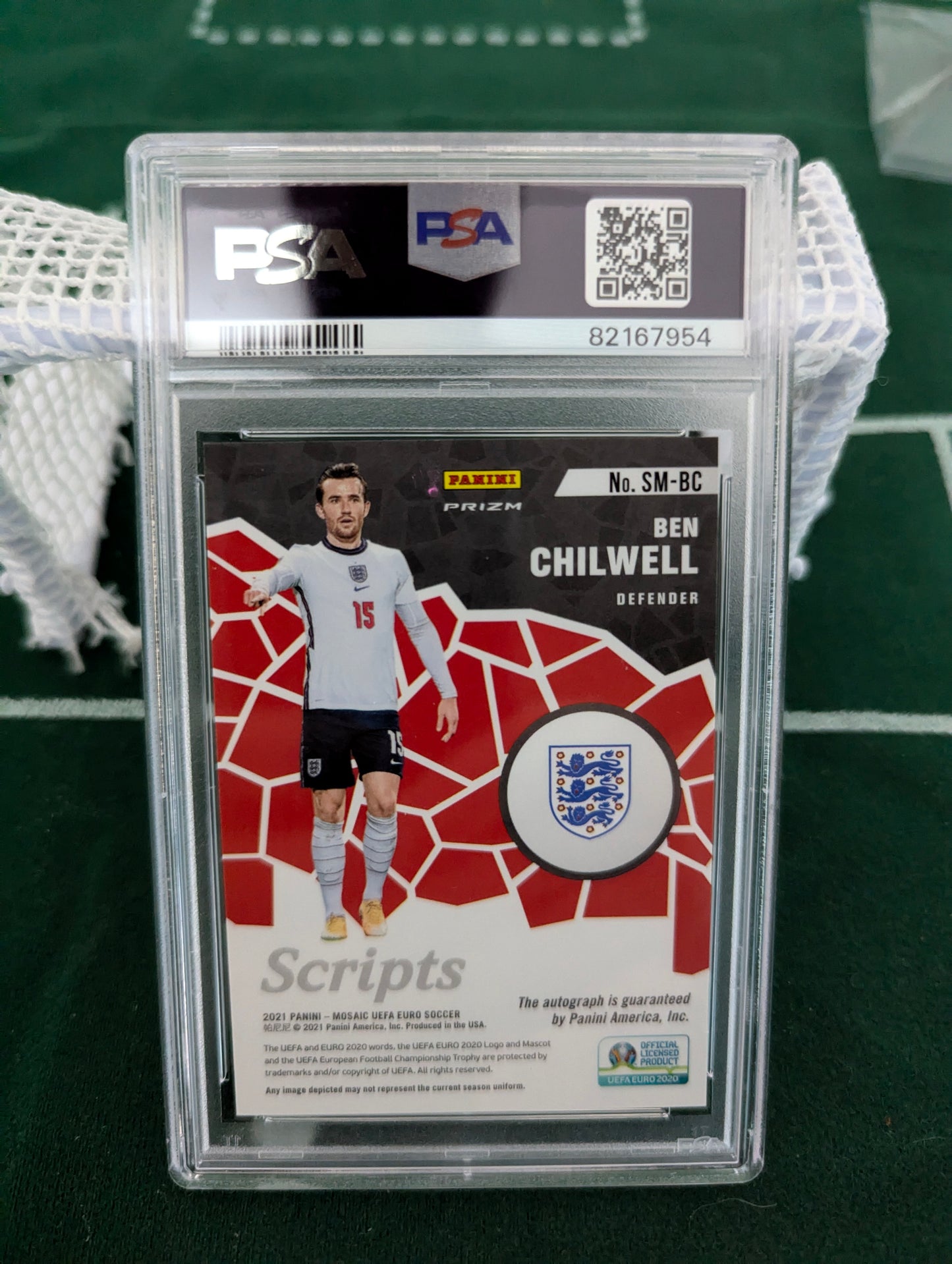 PSA 9 2021 Panini Mosaic UEFA Euro Scripts Circles Auto Ben Chilwell