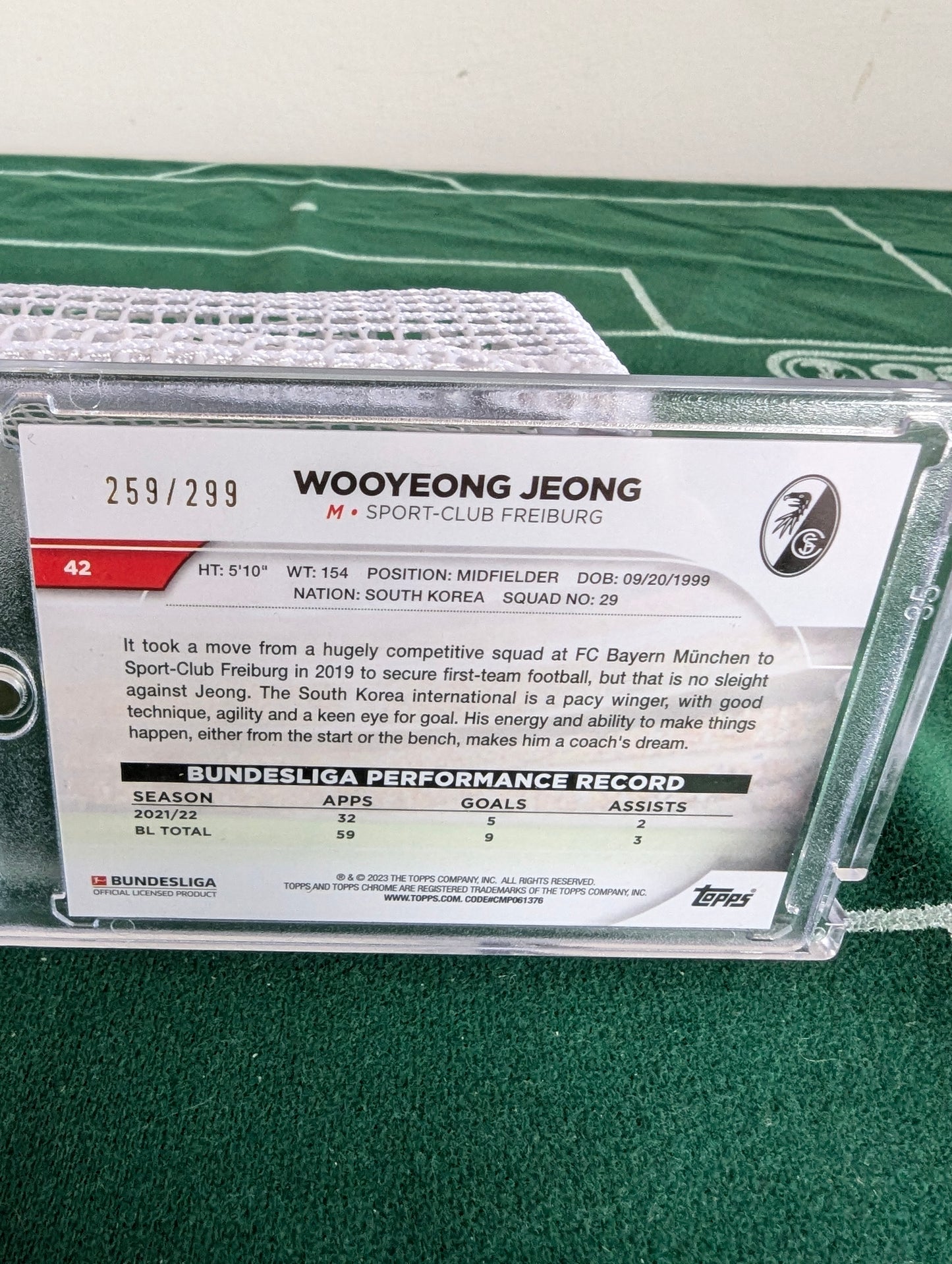 Topps Chrome Wooyeong Jeong /299 Bundesliga Freiburg