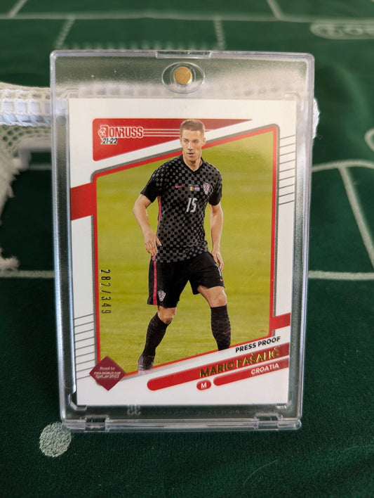 Mario Pasalic 2021-22 Donruss Soccer Gold Press Proof #/349 Croatia World Cup