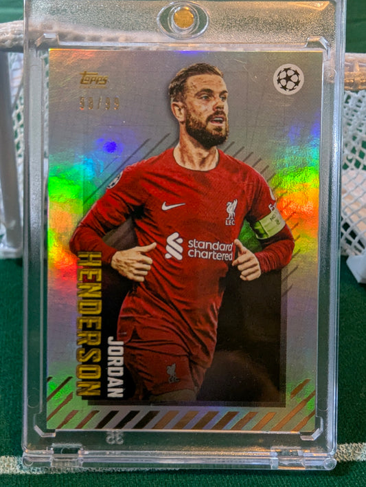 Topps Gold Jordan Henderson /99 Liverpool Champions League Parallel