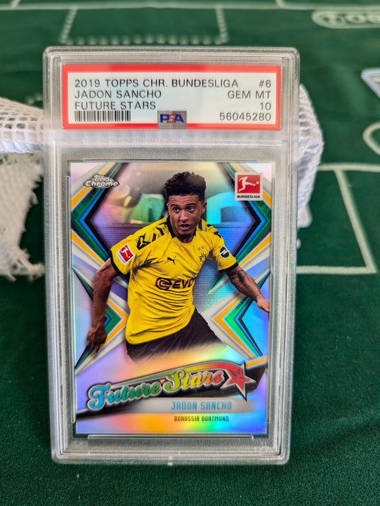 2019 Jadon Sancho Topps Chrome Future  Stars PSA 10 Gem Mt - Dortmund