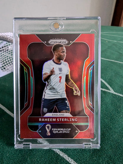 2022 Panini Prizm World Cup Qatar Red Mojo Prizm /99 Raheem Sterling #94