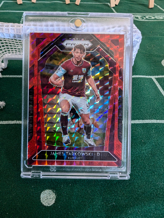 2020-21 Panini Prizm Premier League -  Red Mosaic Prizm #47 James Tarkowski /159