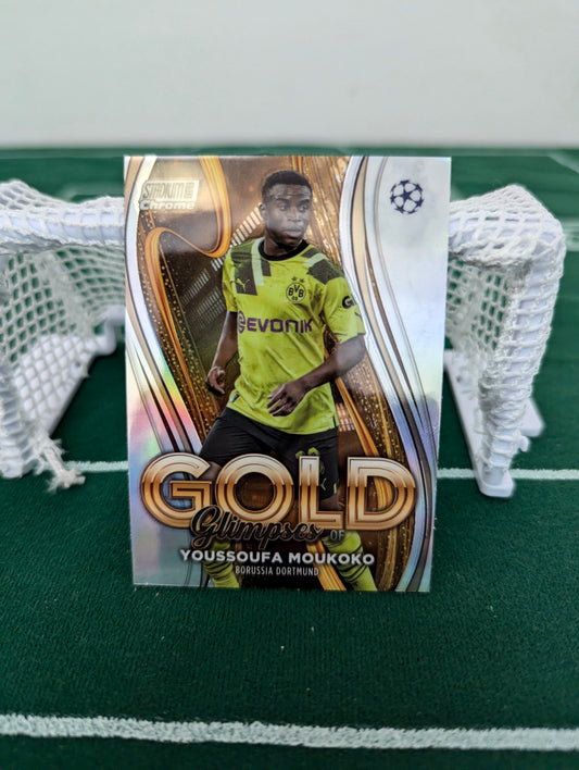 2022-23 Stadium Club Chrome Glimpses Of Gold GG-YM Youssoufa Moukoko Dortmund