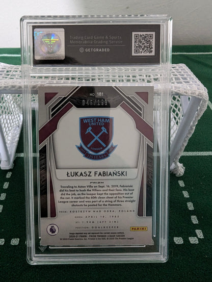 2020-21 Panini Prizm Fabianski /199 Graded 10 - West Ham