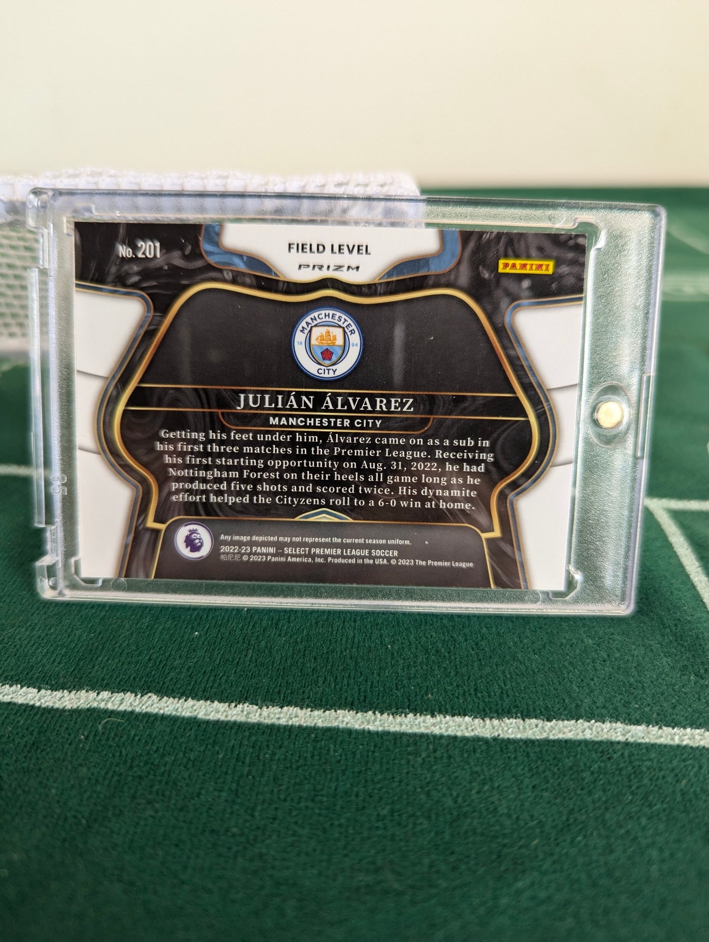 Julian Alvarez Manchester City Panini Select EPL Soccer 22-23 FIELD LEVEL ROOKIE