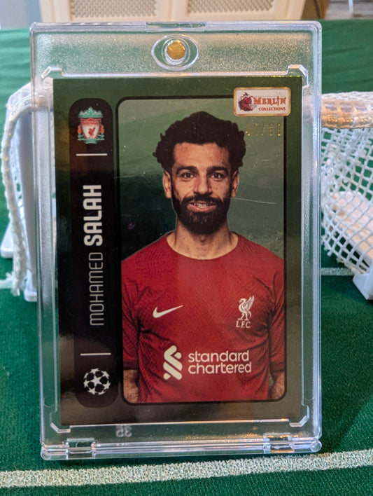 Topps 2022 Merlin Heritage 98 No. 1 Mohamed Salah Green 40/99