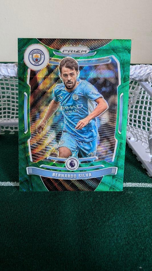 2021-22 Panini Prizm Premier League Bernardo Silva Man City Green Wave #9