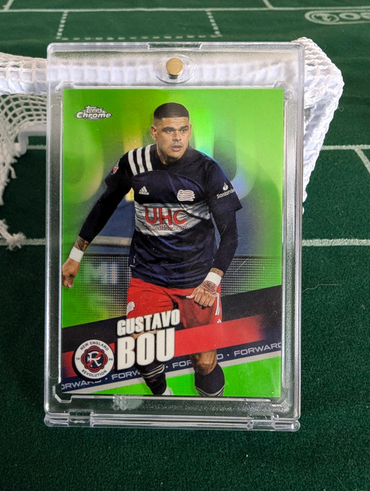 2022 Topps Chrome MLS Neon Green Refractor #167 Gustavo Bou 11/99 – Flat S/H