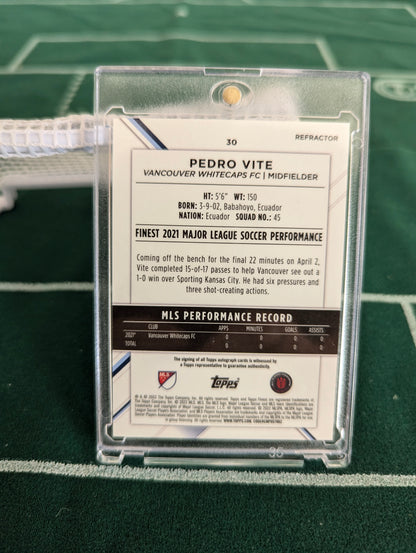 2022 Topps Finest MLS Soccer Autograph Auto Pedro Vite RC #30 Chrome Refractor